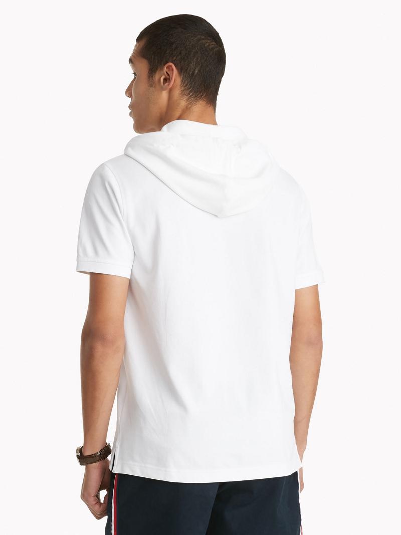 Férfi Tommy Hilfiger Regular fit hooded Polos Fehér | HU 1080NWY